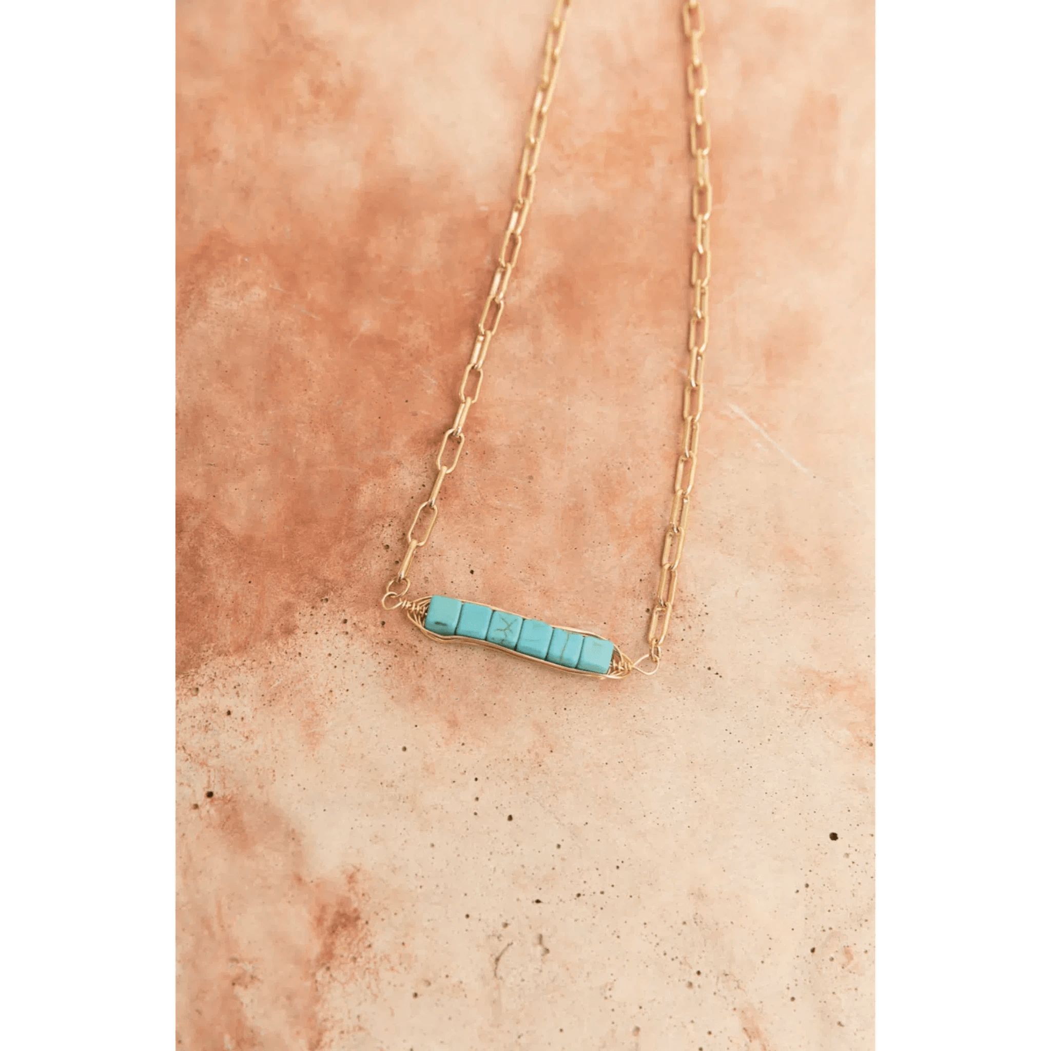 Stacked Turquoise Gold Chain Necklace