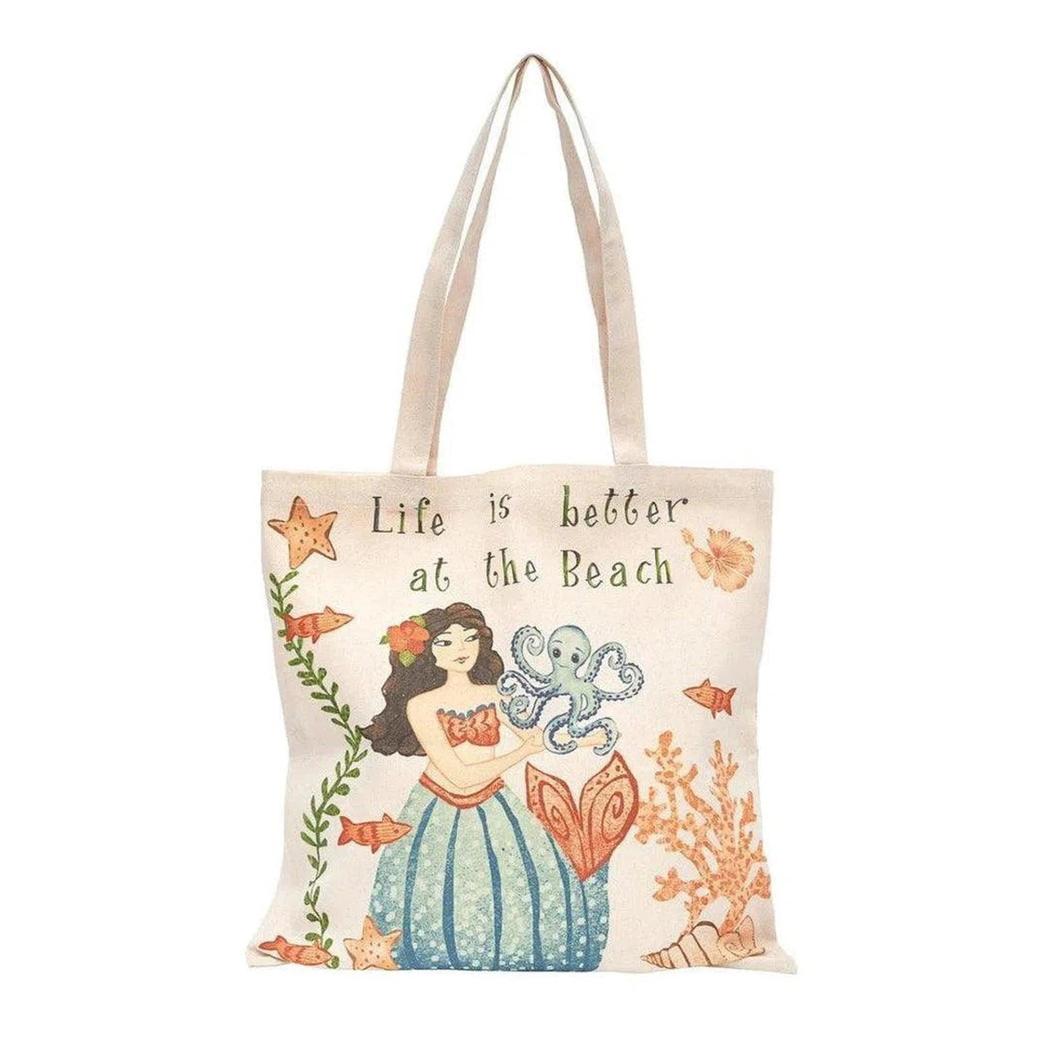 Life is Better at the Beach Mermaid Tote Bag