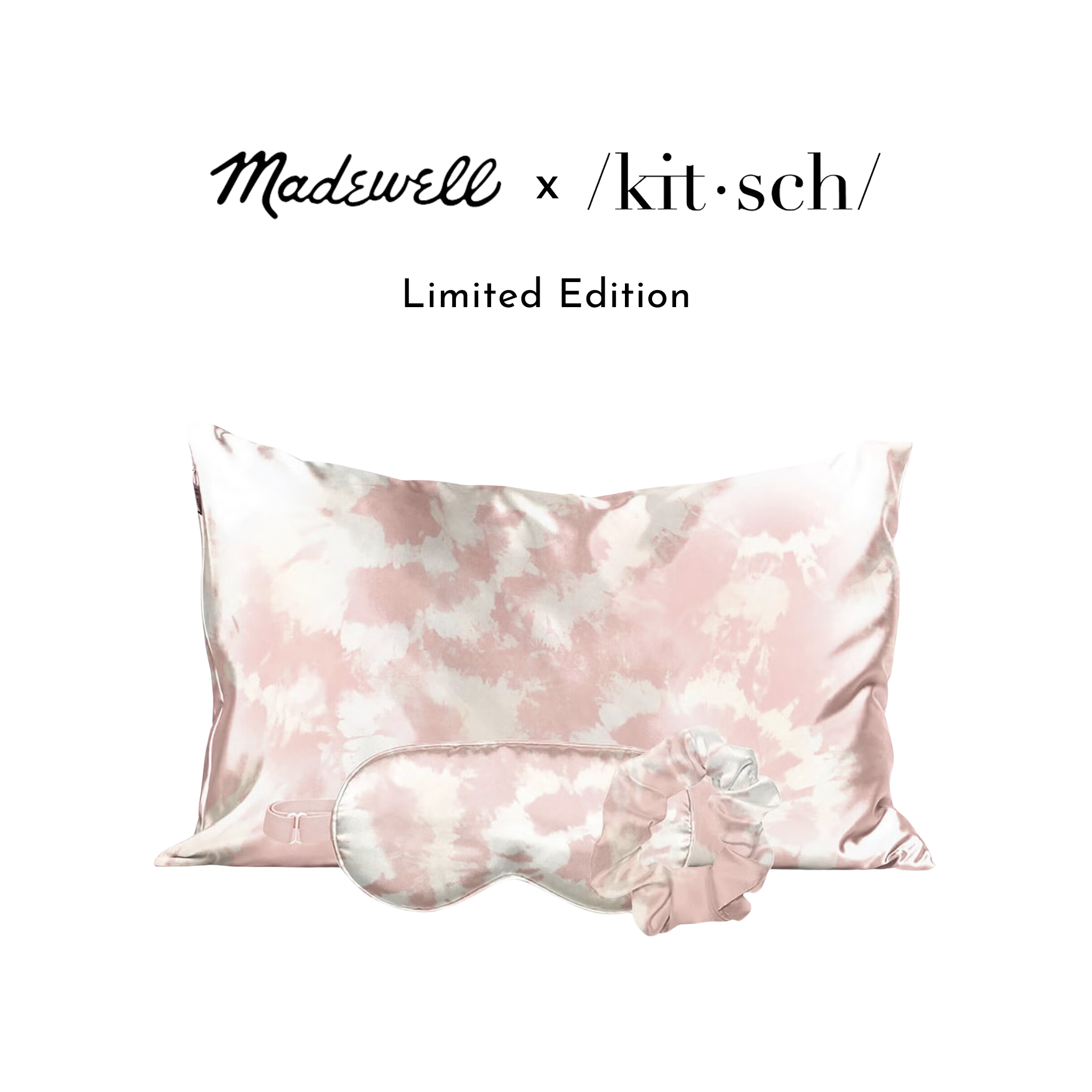 MADEWELL x KITSCH® RESET EDIT Satin Sleep Set Blush Tie-Dye