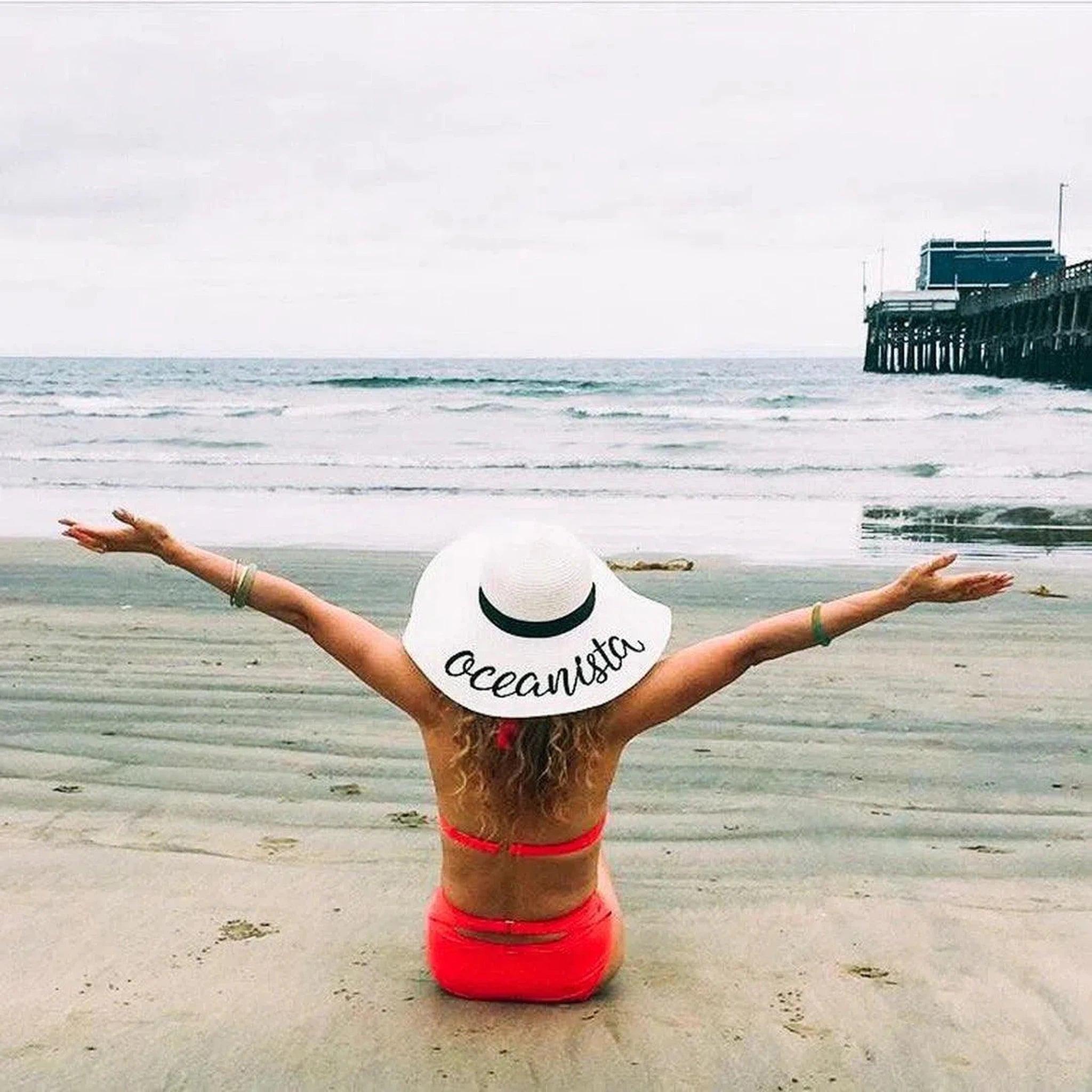 Oceanista Embroidered Floppy Beach Hat