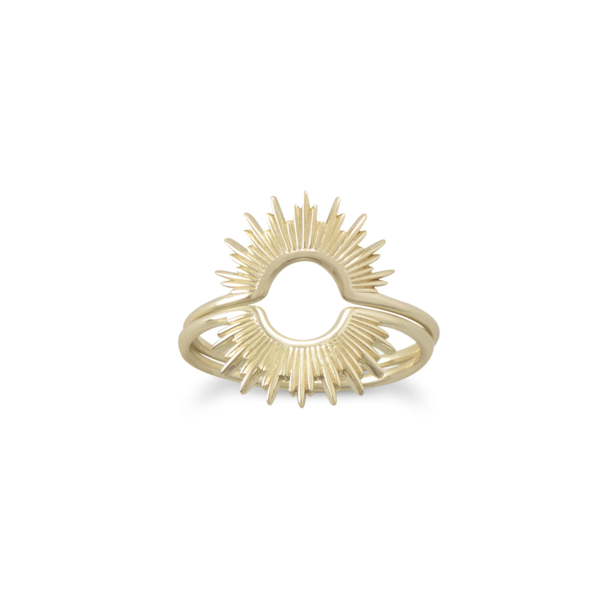 Shine On! 14 Karat Gold Plated Sunburst Ring