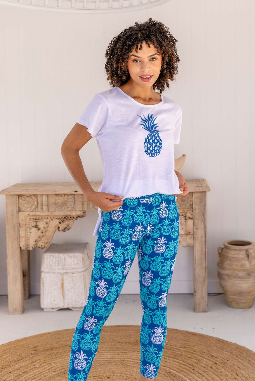 Tango Tropical Blue Leggings