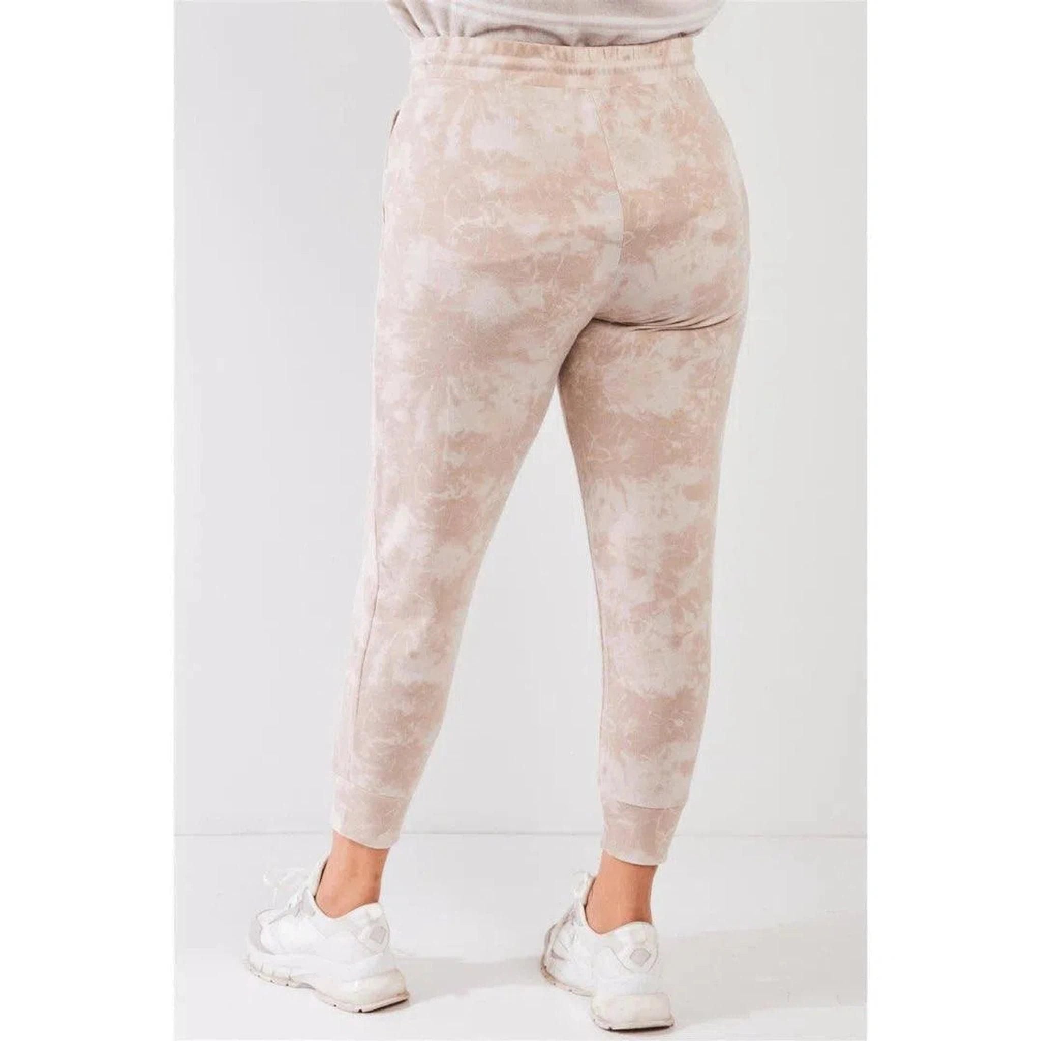 Taupe Tie-Dye Joggers - Curvy Size